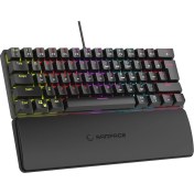 Resim Rampage PLOWER K60 Siyah Ingilizce Q Klavye English Gaming Oyuncu Klavye Bilek Destekli Blue Switch 