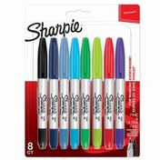 Resim Sharpie Markör Permanent Twin Tip Karışık Renk 8 Li Blisterli 