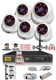 Resim IDS D-2026HD-SET5-1TB 5 Kameralı 1080P Full HD 5 MP Sony Lensli Kamera Seti - 2026 