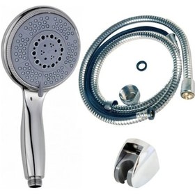 Resim Cosmotex 4 Modlu El Duşu Başlığı Spiral Hortumlu Duş Seti Banyo Aksesuarı Çok Renkli 