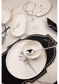 Resim Kütahya Porselen Bone V-Form 24 Prç. Yemek Takımı Angel Beyaz 