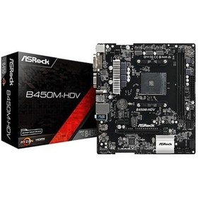 Resim Asrock B450m-hdv Amdb450 3200mhz Ddr4 Soket Am4 Atx Anakart Asrb450m-hdv 