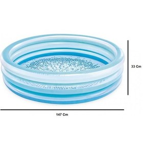 Resim 58467 Şeffaf Mavi Mutluluk Desenli Havuz 147 Cm Siyah 