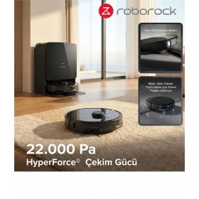 Resim Roborock 8.2cm Ultra Ince Tasarım 22.000PA Rekor Emiş Gücü Sıcak Su Ile Mop Yıkayan ve Kurutan Istasyonlu Robot Süpürge 