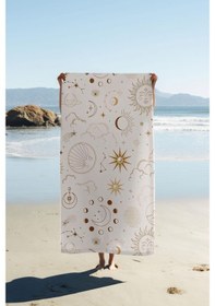 Resim Dijital Baskı Plaj Deniz Havlusu Güneş Ve Yıldız Desenli Peştamal Hvl0083 Renkli 