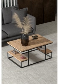 Resim Orta Sehpa Delux Raflı Atlantik Çam Çok Renkli 