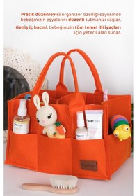 Resim Keçe Anne Bebek Bakım Çantası Turuncu 