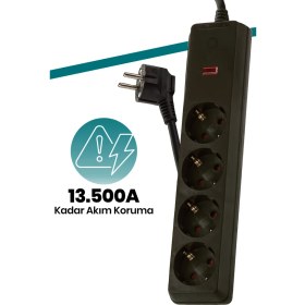 Resim Goldmaster Sp-404 3 Metre 4 Yollu Akım Korumalı Priz 