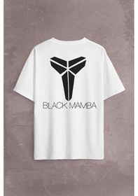 Resim Kobe Bryant Black Mamba Logo Nba Basketball Sırt Ön Baskılı Oversize Tişört Unisex T-shirt 001 