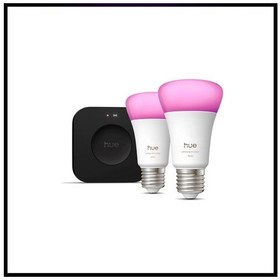 Resim Philips Huewca 9w E27 Renkli Akıllı Ampul 2'li Pro Başlangıç Seti Çok Renkli 