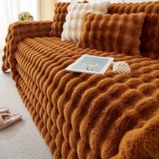Resim Klasik Sahte Tavşan Kürkü Kanepe Kılıfları - Makinede Yıkanabilir, Evcil Hayvan Dostu Peluş Koltuk Örtüsü, Kaymaz Tabanlı - Kolluklar, Koltuklar ve Kanepeler İçin Polyester Mobilya Koruyucular - Oturma Odası ve Ofis Dekoru 