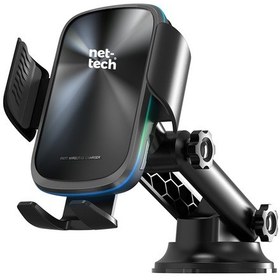 Resim Nettech Nt-chc31 15w Aı Akıllı Sensörlü Kablosuz Araç Şarj Cihazı Ve Telefon Tutucu Siyah 
