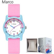 Resim Marco Küçük Fil Çocuk Saati - Okul, Sınav İçin Basit Kadranlı Su Geçirmez Kız Ve Erkek Çocuk Kol Saati Pembe 