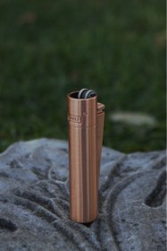 Resim Clipper Mat Rose Gold Taşlı Çakmak 