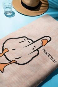 Resim Dijital Baskı Plaj Deniz Havlusu Ördek Desenli Peştamal HVL0134 