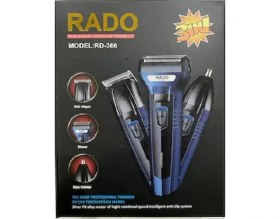Resim Rado RD-366 Üç Başlıklı Kablosuz Tıraş Makinesi Renkli Kullanım ve Şarj Göstergesi Özellikli 