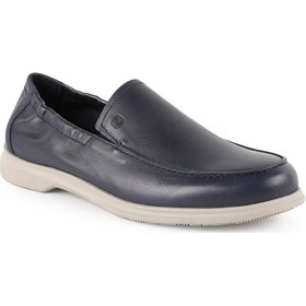 Resim Libero L5929 Hakiki Deri Erkek Loafer - Dünyaca Ünlü Vibram Kauçuk Tabanlı Slip-on Günlük Ayakkabı Lacivert 