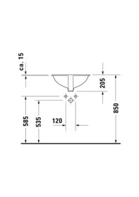Resim Duravit Lavabo Dune Tezgah Altı 42,5 X 34 Cm, Alpin Beyaz, 0481460000 Beyaz 