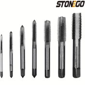 Resim 5 adet/7 adet Rulman Çeliği Konik HSS M3-M12 El Spiral Uç Düz Flütli Tornavida Seti Ahşap, Plastik, Alüminyum Tornalama ve Kesim için 