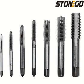 Resim 5 adet/7 adet Rulman Çeliği Konik HSS M3-M12 El Spiral Uç Düz Flütli Tornavida Seti Ahşap, Plastik, Alüminyum Tornalama ve Kesim için 