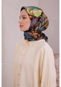 Resim Saf İpek Twill Eşarp 4225d01 Kahverengi - 04 