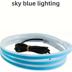 Resim Hightower 150cm Dinamik Tarayıcı Led Kaput Işık Şeridi - 12v Otomotor Dekoratif Ortam Lambası Sky Blue 