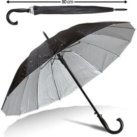 Resim Siyah 16 Telli Erkek Baston Şemsiye 