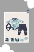 Resim edoy 3lü Bebek Takımı 0-3 Ay, 3-6 Ay Bebek Zıbın 3lü Set Bebek Kıyafeti 