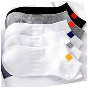 Resim Bgk Unisex 5'li Spor Patik Çorap Yıkanmış Şeffaf Beyaz - Gri - Siyah 