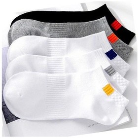 Resim Bgk Unisex 5'li Spor Patik Çorap Yıkanmış Şeffaf Beyaz - Gri - Siyah 