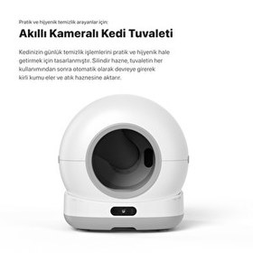Resim Xenon Smart Akıllı Kameralı Kedi Tuvaleti Çelik Kaseli 4 LT Mama Kabı Su Pınarı ve Filtre 4'lü Pet Seti 