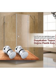 Resim Ayrıntıshop Duşakabin Cam Kabin Kapı Tutamağı Plastik Krom Kaplamalı Krom 
