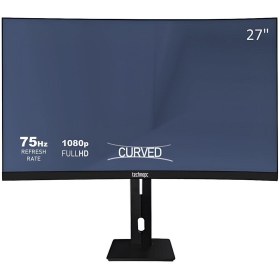 Resim Technopc TPL27CS FHD VA 8ms 250Nit HDMI+DP+VGA Asansörlü Ayak Curved 27\ Monitör TPMNT10F080656 