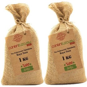 Resim 2 Adet 1 KG Taş Değirmende Öğütülmüş Kristal Kaya Tuzu 