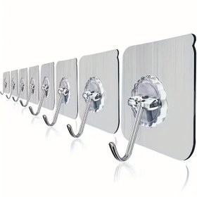 Resim 10/7 adet Ağır Hizmetli Yapışkanlı Mutfak saç tokası, Delme Gerektirmeyen Emme Kupu Banyo Duvar Montajı, Çok Fonksiyonlu Havlu ve Depolama saç tokası, Modern Mutfaklar ve Banyolar için Şık Metal Tasarım, Kullanım saç tokası 