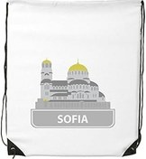 Resim DIYthinker Kadın Sofya Bulgaristan gri Landmark desen İpli sırt çantası ince çizgiler alışveriş yaratıcı çanta omuz Environ Tal Polyester çanta, Çok renkli, One Size, sırt çantası 