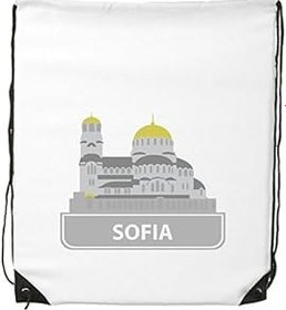Resim DIYthinker Kadın Sofya Bulgaristan gri Landmark desen İpli sırt çantası ince çizgiler alışveriş yaratıcı çanta omuz Environ Tal Polyester çanta, Çok renkli, One Size, sırt çantası 
