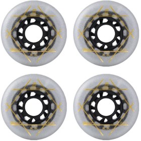 Resim Suntek 4 Adet Açık Tek Sıra Tekerlekli Paten Yedek Pu Tekerlek 80mm-gümüş Gümüş 