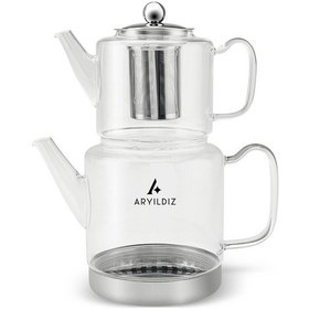 Resim Aryıldız Marvel Cam Çaydanlık Takımı Şeffaf 