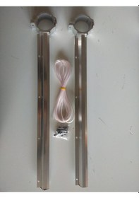 Resim Oval Boru Korkuluk Için Menteşeli Sabit Alüminyum Çamaşırlık Gri 