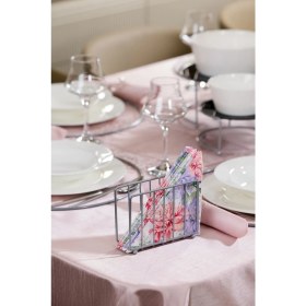 Resim Edora Home Gümüş Masa Üstü Metal Paslanmaz Kafesli Peçetelik - Lüks Sunum, Dekoratif 