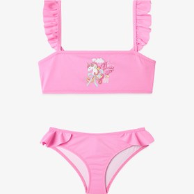 Resim Penti Açık Pembe Kız Çocuk Dream Unicorn Bandeau Bikini Takımı 
