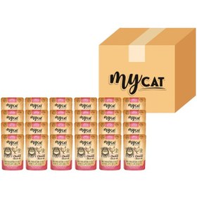 Resim Mycat Tavuk Etli Kitten Pouch Yavru Kedi Maması 24 x 85 G 
