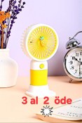 Resim Dr Hana Mini Fan Masaüstü Taşınabilir Telefon Stantlı Vantilatör 2si 1 Arada Güçlü üfleme 
