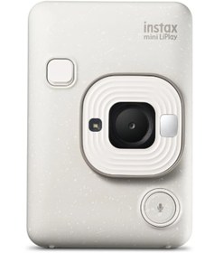 Resim Fujifilm Instax Mini LiPlay Hybrid Misty White Fotoğraf Makinesi 10'lu Film Liplay Uyumlu Çantalı Set 