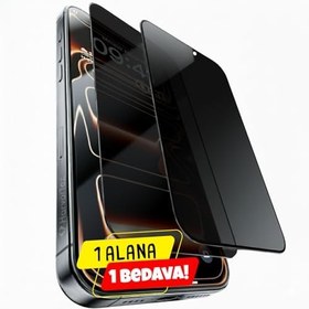 Resim HARVORTEZ iPhone 11 Pro Max/XS Max Ekran Koruyucu için [1 Alana 1 Bedava] Hayalet(Privacy), Anti-Statik, 9H Süper Güçlü Temperli Cam, 5D Full Koruma, Kılıf Dostu - Kolay Takılır (1 AL 1 BEDAVA) 