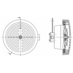 Resim DIDIT KORNA 12V 60W 375HZ CAP:140MM 115DB SIYAH TEKLI 