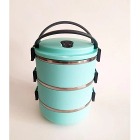 Resim Russet 3 Katlı Vakumlu Yemek Termosu 3lü Sefer Tası Freshbox Serisi Turkuaz 