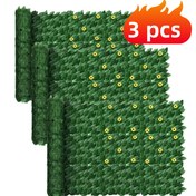 Resim 3 Rulo Yapay Sarmaşık Gizlilik Çit Ekranı, Toplam Uzunluk 300 Cm X 100 Cm, Yapay Yeşil Sarmaşık Yapraklı Çit Duvar Paneli Yeşil Duvar Dekorasyonu İçin, Avlular, Balkonlar, Bahçeler, Arka Bahçeler, İç ve Dış Mekanlar İçin Uygun - Düşük Bakım Dayanıklı Çit Kaplaması, Dış Mekan Gizlilik Çit Paneli, Taze Yeşillik, Hava Koşullarına Dayanıklı, Apartman Katlıkları İçin Özel. 
