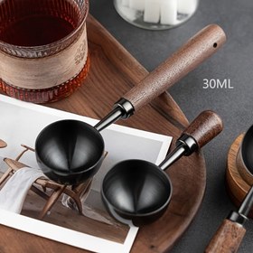 Resim Vintage kahve ölçme kaşığı, katı ahşap kahve kaşığı, 10 gram kapasiteli, ceviz saplı, kahve, çay vb. için mükemmel, tatil hediyesi olarak ideal 